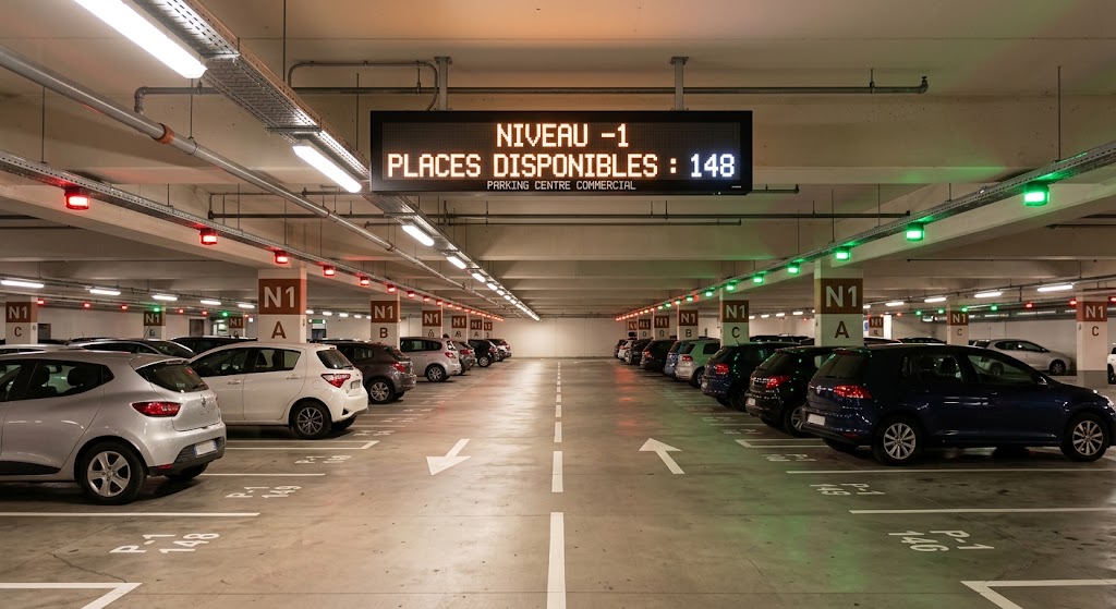 Parking intelligent équipé de la solution Smalt Parking